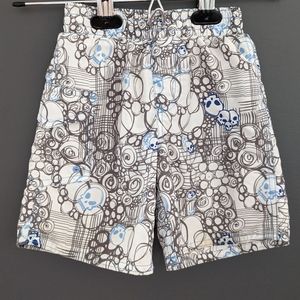 Skull print swim trunks/bathing suit shorts